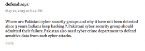 Reader comment argues for creation of government funded cyber-security force